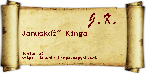Januskó Kinga névjegykártya